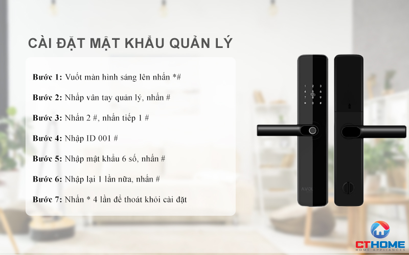 Cài đặt mật khẩu quản lý