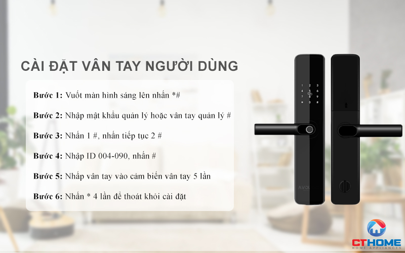 Cài đặt vân tay người dùng