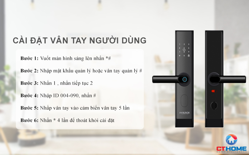 Cài đặt vân tay người dùng