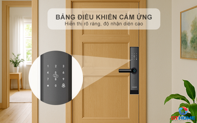Thao tác mở khóa dễ dàng với bảng điều khiển cảm ứng hiện đại
