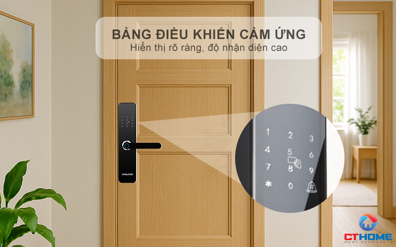Thao tác mở khóa dễ dàng với bảng điều khiển cảm ứng hiện đại