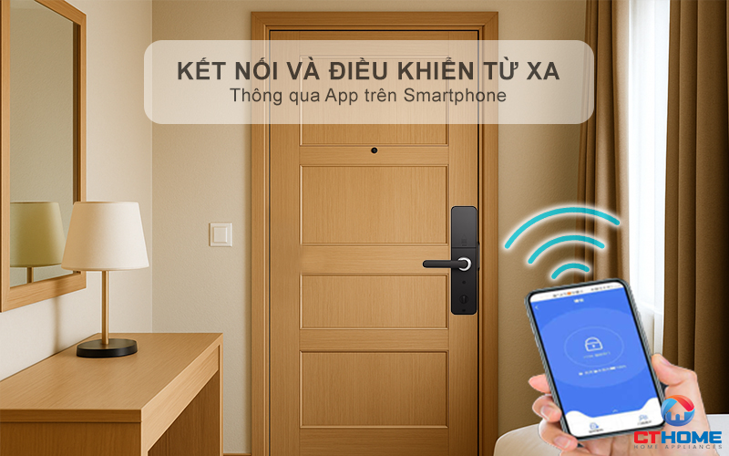 Kết nối thông minh, điều khiển khóa từ xa tiện lợi qua điện thoại
