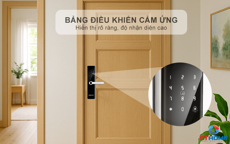 Thao tác mở khóa dễ dàng với bảng điều khiển cảm ứng hiện đại