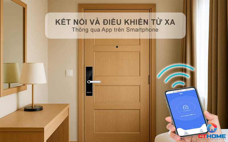 Kết nối thông minh, điều khiển khóa từ xa tiện lợi qua điện thoại