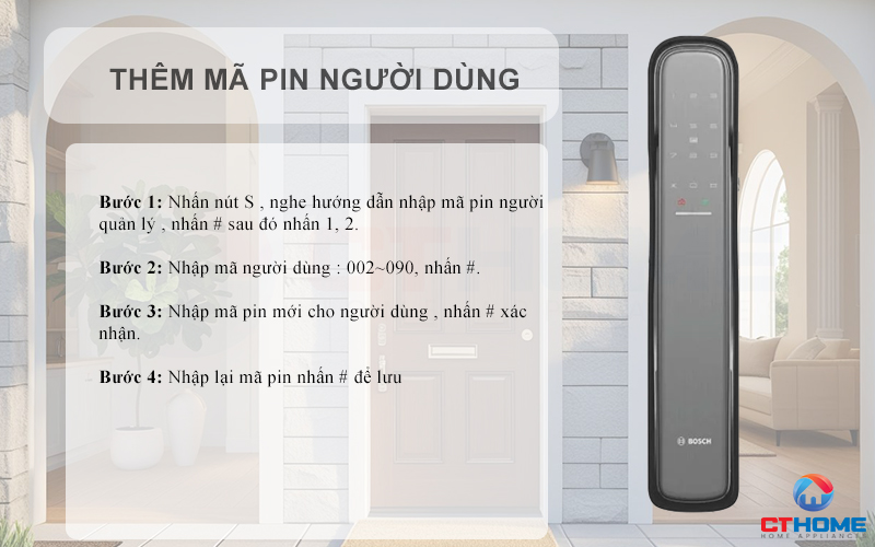 KHÓA ĐIỆN TỬ BOSCH EL800X IDEAL SMART LOCK MÀU XÁM KẾT NỐI ĐIỆN THOẠI 8