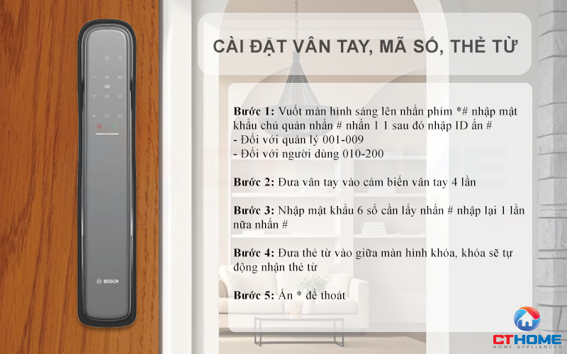 KHÓA ĐIỆN TỬ BOSCH EL800X IDEAL SMART LOCK MÀU XÁM KẾT NỐI ĐIỆN THOẠI 6