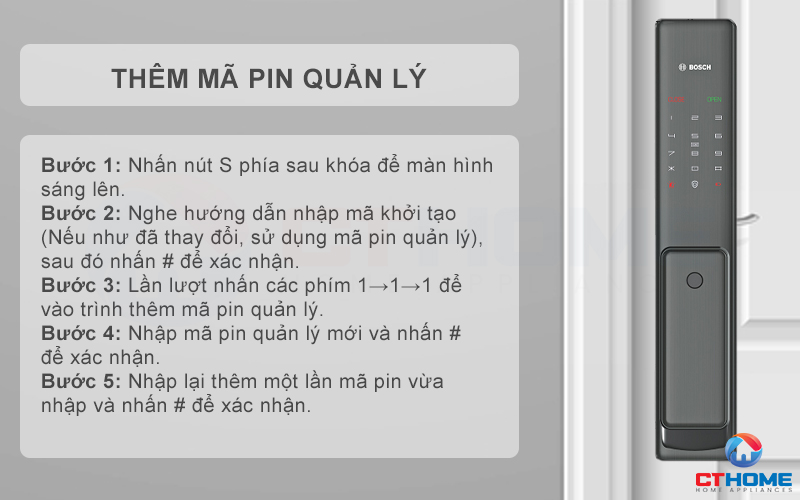 thêm mã pin 