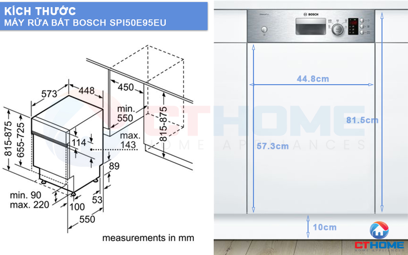 Kích thước máy và tấm ốp gỗ