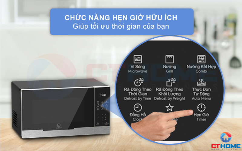 Chức năng hẹn giờ nấu hữu ích khi bạn cần tranh thủ làm công việc nội trợ khác