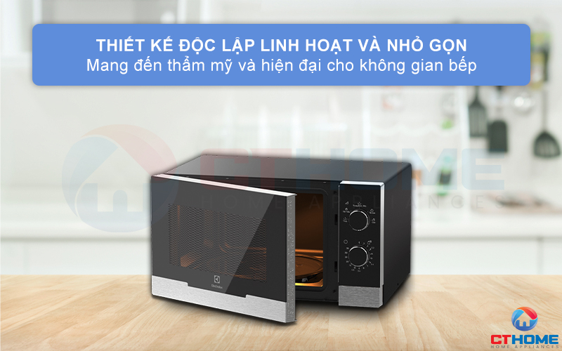 Thiết kế độc lập, nhỏ gọn và sang trọng, dễ dàng lắp đặt mọi vị trí trong gian bếp