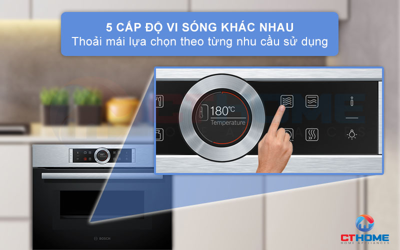 Lựa chọn 5 cấp độ vi sóng cho quá trình rã đông cũng như hâm nóng được tối ưu