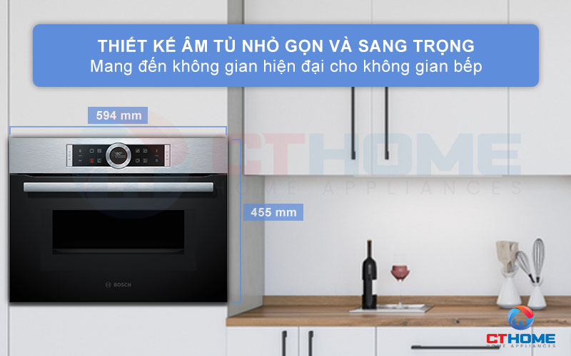 Thiết kế âm tủ sang trọng, mang đến không gian hiện đại tạo thẩm mỹ cho căn bếp