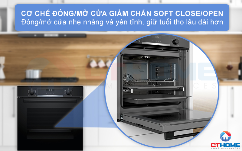 Đóng/ mở cửa dễ dàng hơn với cơ chế giảm chấn Soft Close/ Open