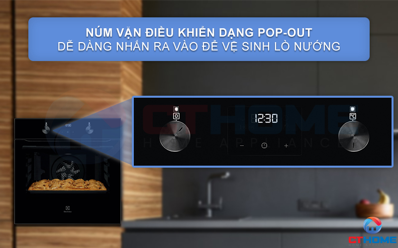 Dễ dàng chọn chức năng với núm xoay Pop-up và màn hình LED hiển thị hiện đại