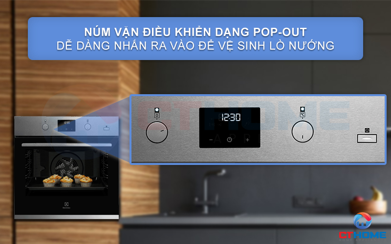 Dễ dàng chọn chức năng với núm xoay Pop-up và màn hình LED hiển thị hiện đại