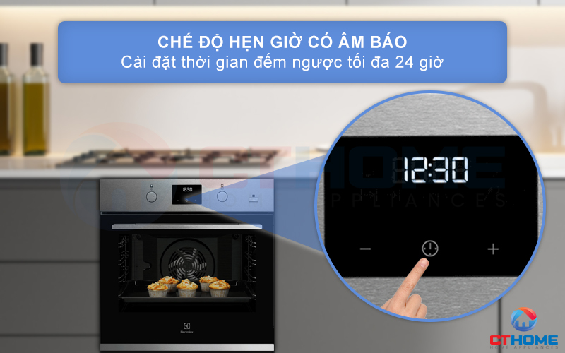 Chế độ hẹn giờ có âm báo với thời gian hẹn tối đa 24 giờ