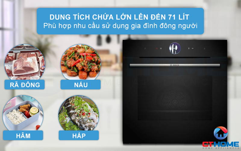 LÒ NƯỚNG KÈM HẤP BOSCH HSG7361B1 SERIES 8 CAO CẤP 2