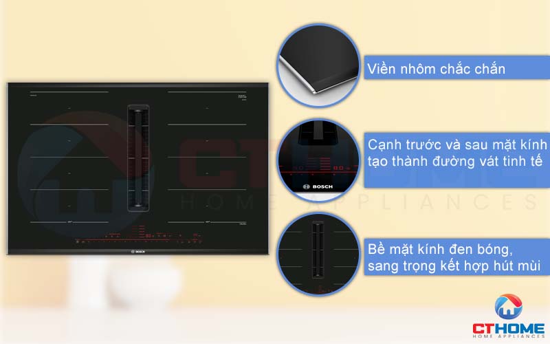 Thiết kế viền nhôm chắc chắn, bề mặt phẳng bóng đẹp