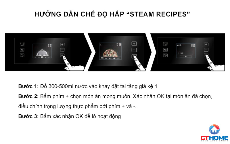 Hướng dẫn chế độ hấp “Steam recipes”