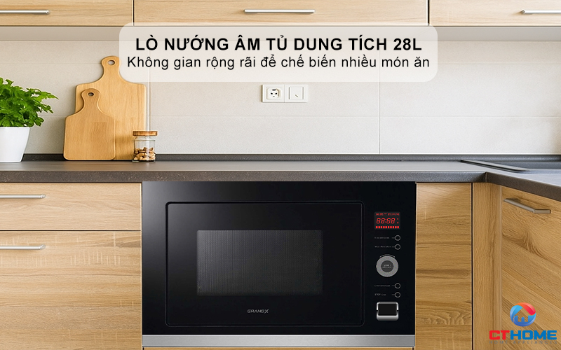 Lò nướng dung tích 28L thoải mái sử dụng