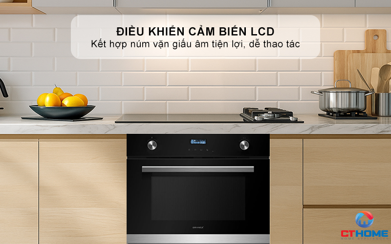 Điều khiển cảm biến LCD kết hợp núm vặn giấu âm tiện lợi, dễ thao tác