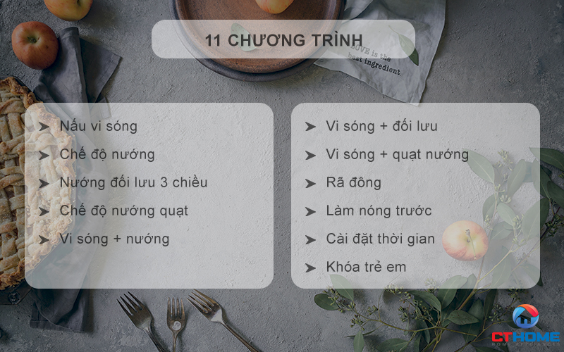 11 chức năng nướng tự động thông minh