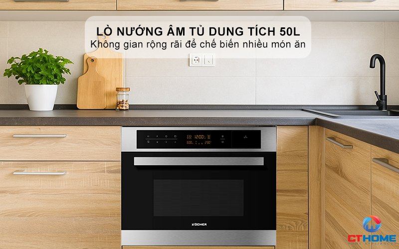 Lò nướng dung tích 50L thoải mái sử dụng