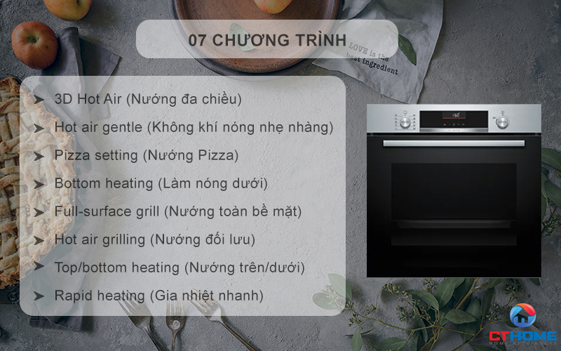 7 chương trình nấu, nướng tự động