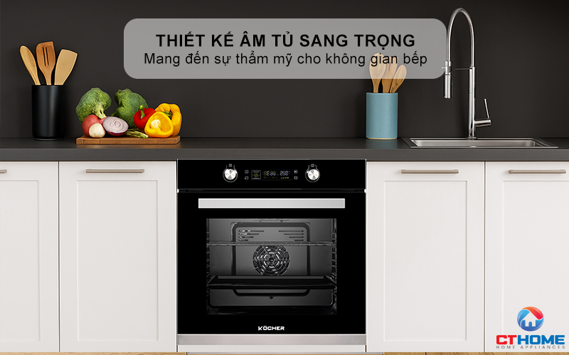 Thiết kế âm tủ sang trọng mang đến sự thẩm mỹ cho không gian bếp