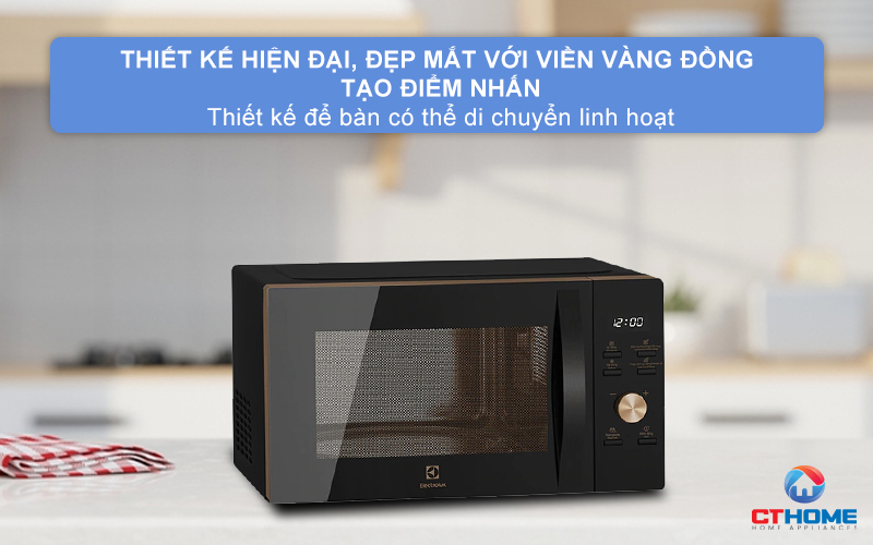 Thiết kế viền vàng sang trọng tạo điểm nhấn cho không gian bếp