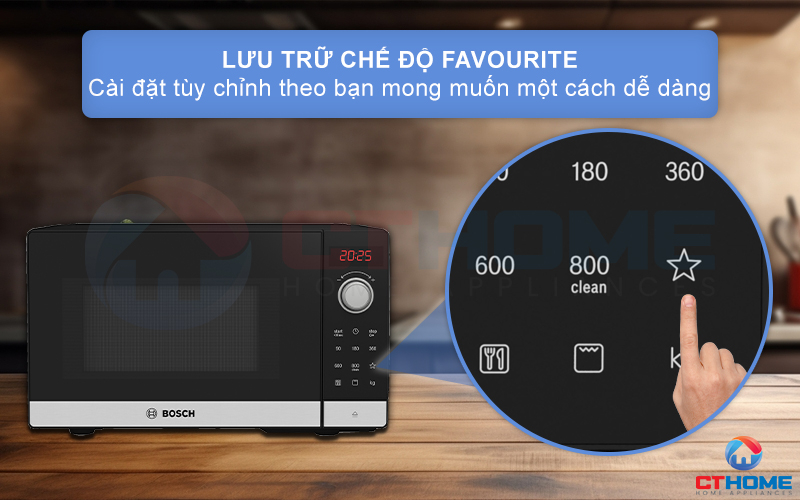  LÒ VI SÓNG ĐỘC LẬP BOSCH FEL023MS2 SERIE 2 20 LÍT AUTOPILOT 8 8