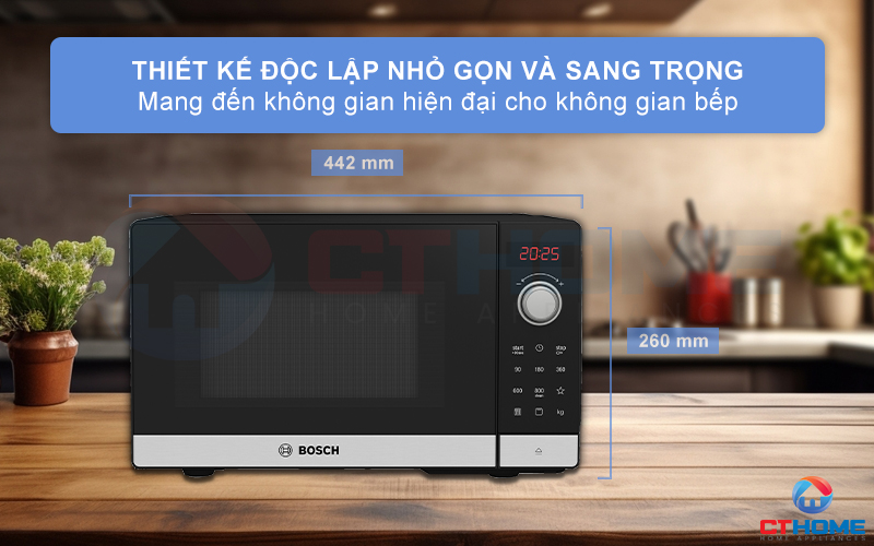  LÒ VI SÓNG ĐỘC LẬP BOSCH FEL023MS2 SERIE 2 20 LÍT AUTOPILOT 8 1