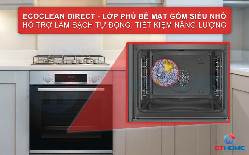 Lớp phủ EcoClean Direct hỗ trợ làm sạch khoang lò