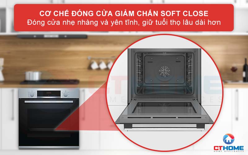 Cơ chế đóng cửa Soft Close đóng cửa nhẹ nhàng, tránh tác động đến mặt kính