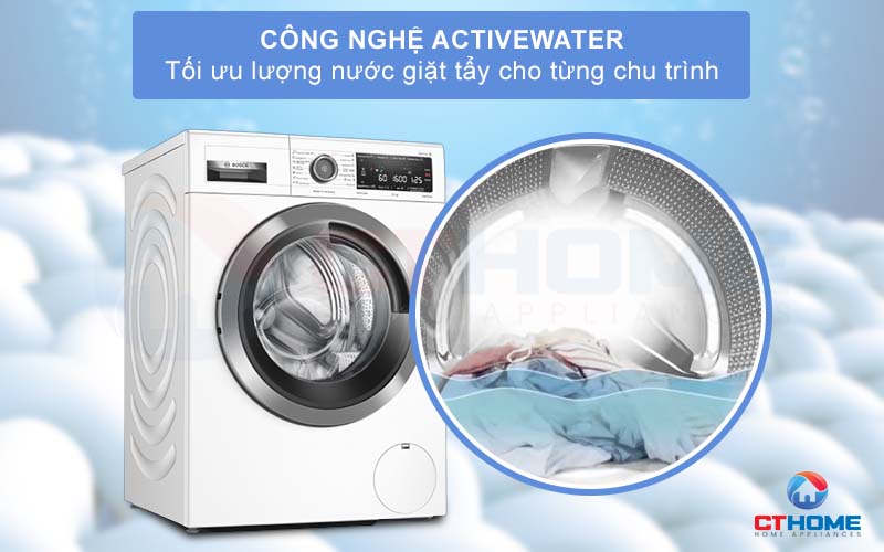Với công nghệ Active Water sẽ giúp tối ưu lượng nước giặt cho từng chu trình