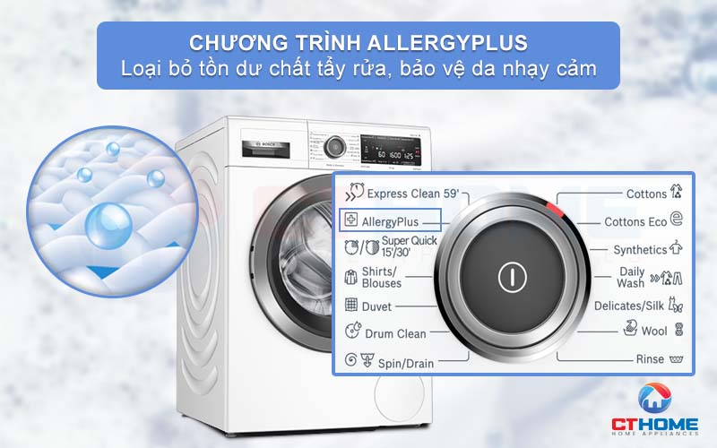 Bảo vệ da nhạy cảm với chương trình AllergyPlus loại bỏ các tạp chất tẩy rửa