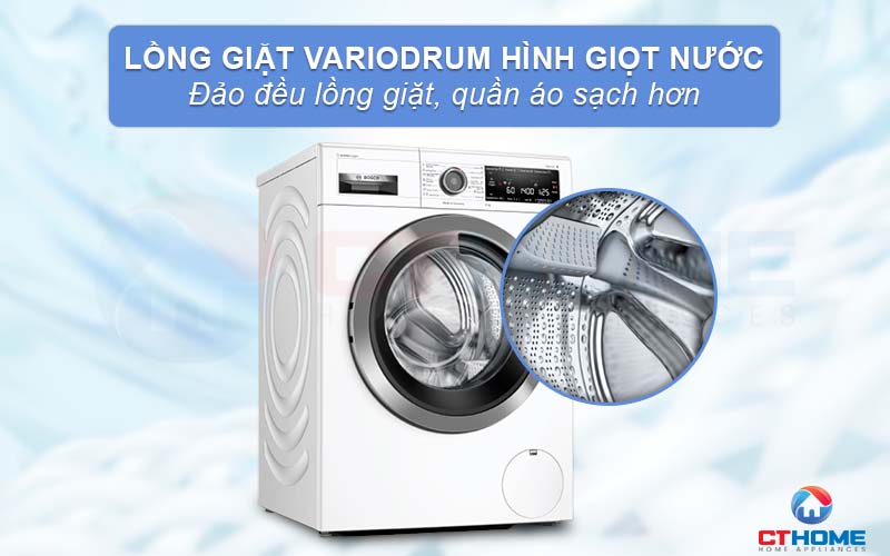 Phân phối nước hiệu quả hơn với thiết kế lồng giặt VarioDrum