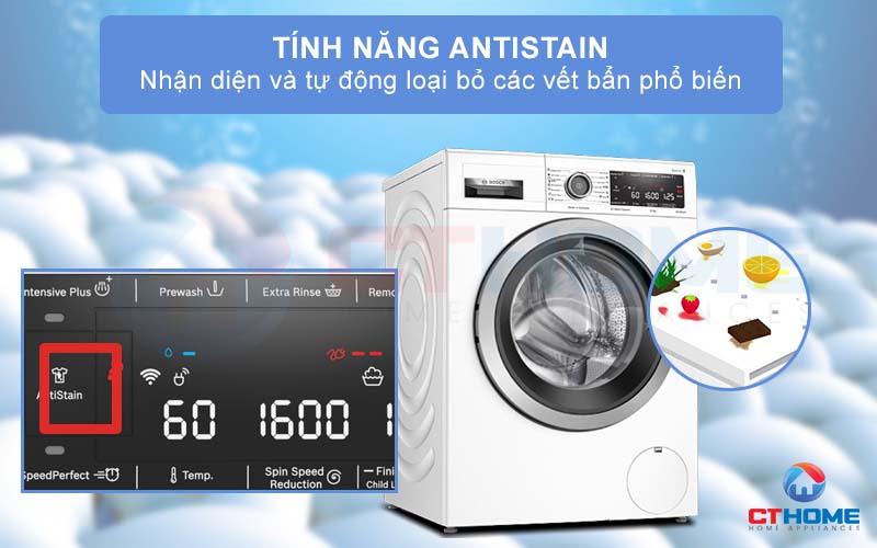 Tính năng AntiStain giúp nhận diện và loại bỏ những vết bẩn phổ biến