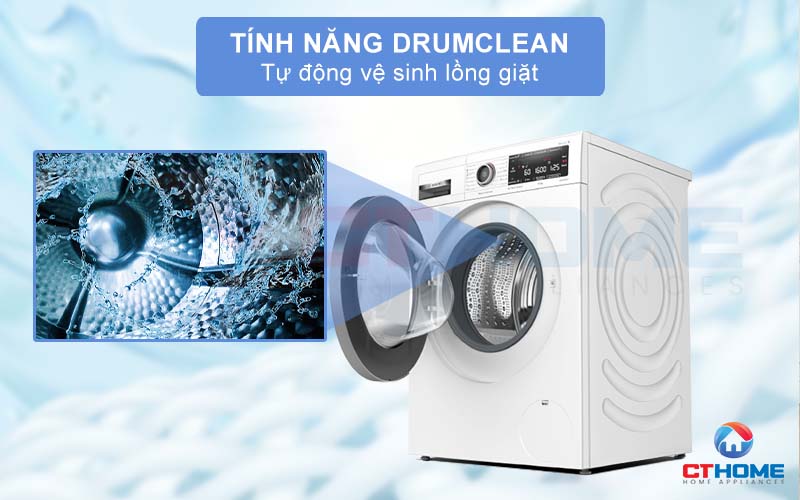 Kích hoạt Drum Clean để tự động vệ sinh sạch sẽ lồng giặt