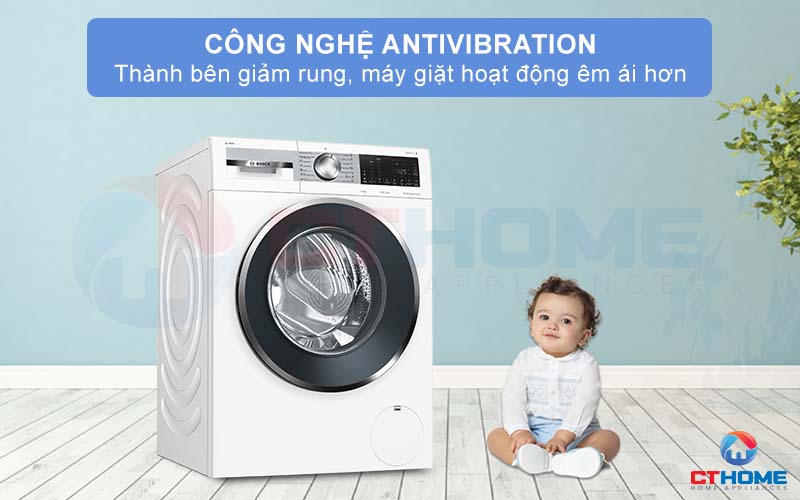 Giảm thiểu tiếng ồn chống rung 2 bên thành máy với công nghệ AntiVibration