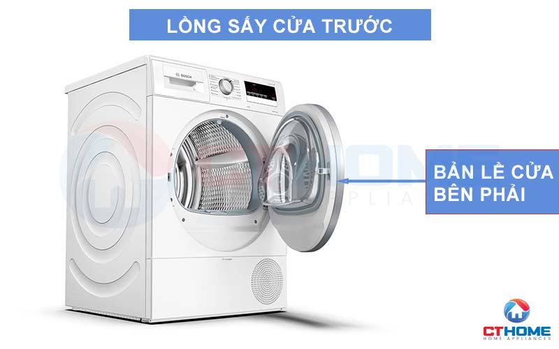 Lồng sấy cửa trước thuận tiện cho việc đóng mở máy