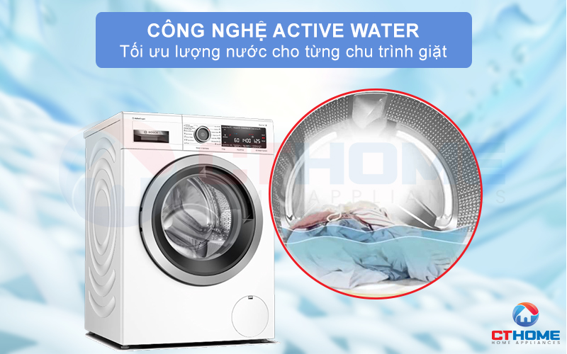 Tối ưu lượng nước giặt từng chu trình nhờ công nghệ ActiveWater