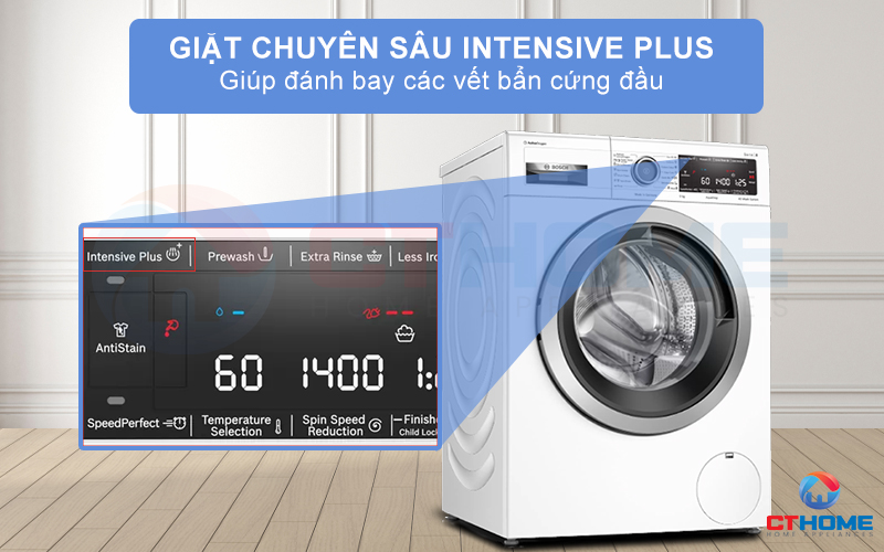 Giặt chuyên sâu Intensive Plus giúp đánh bay các vết bẩn cứng đầu