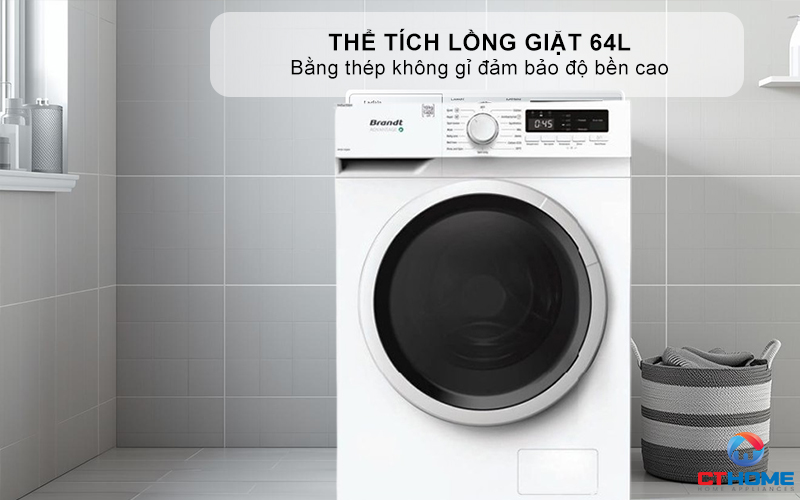 Thể tích lồng giặt bằng thép không gỉ 64L