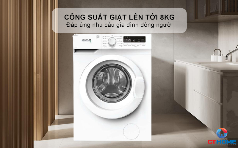 Công suất giặt tự động từ 1 đến 8kg