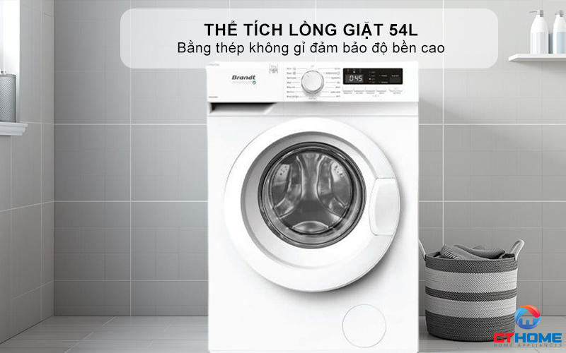 Thể tích lồng giặt 54L bằng thép không gỉ