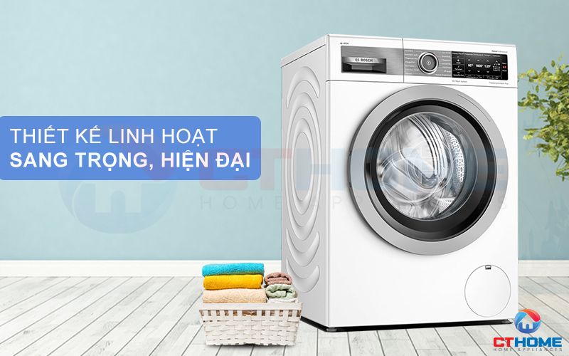 Máy giặt Bosch WAV28E43 thiết kế dáng đứng độc lập, chắc chắn và linh hoạt