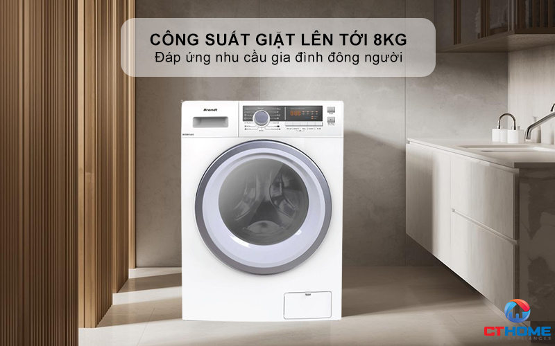 Công suất giặt tự động từ 1 đến 8kg