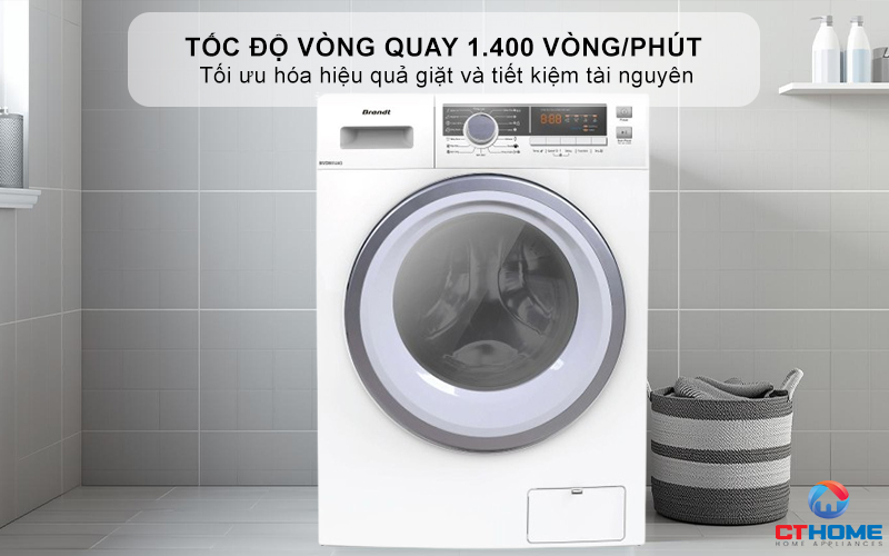 Tốc độ vòng quay 1.400 vòng/phút, giảm thời gian phơi