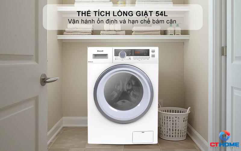 Thể tích lồng giặt 54L bằng thép không gỉ